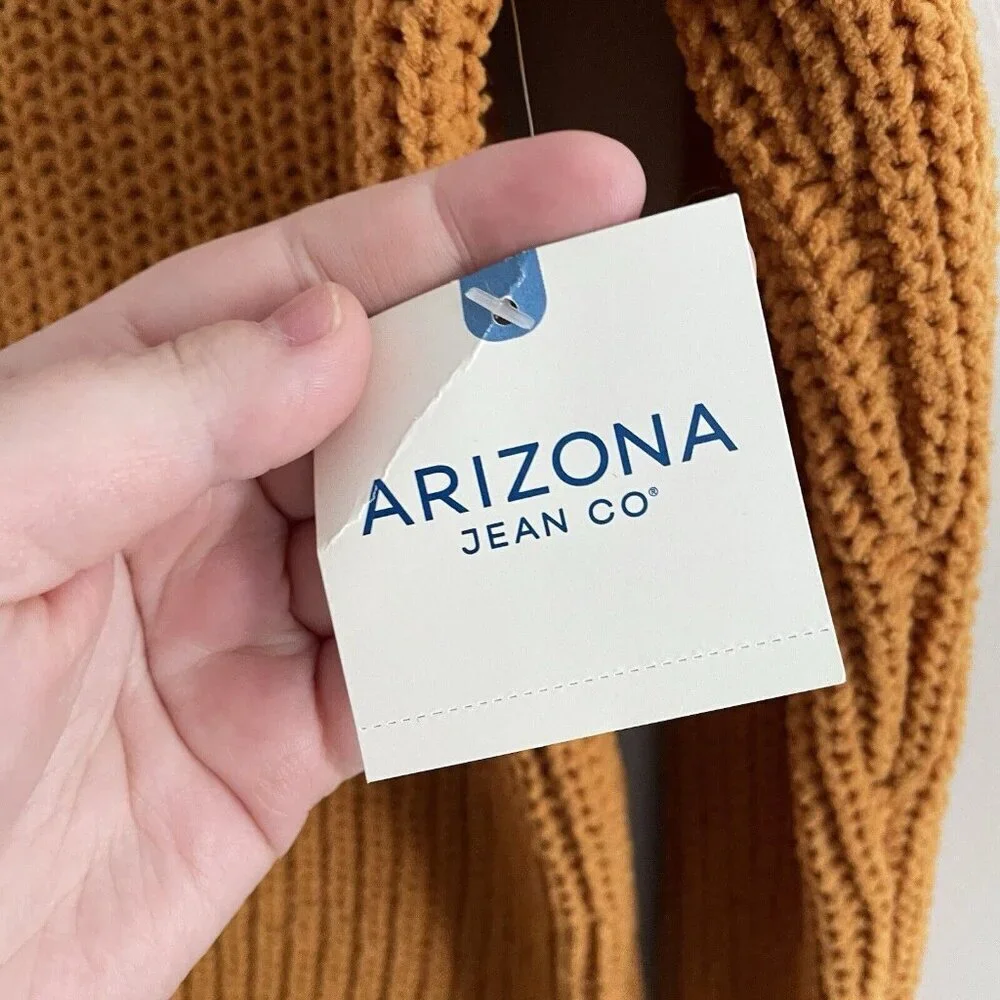 Arizona Jean Co Women S Venetian Gold Chenille Mock Neck Tunic Sweater NWT